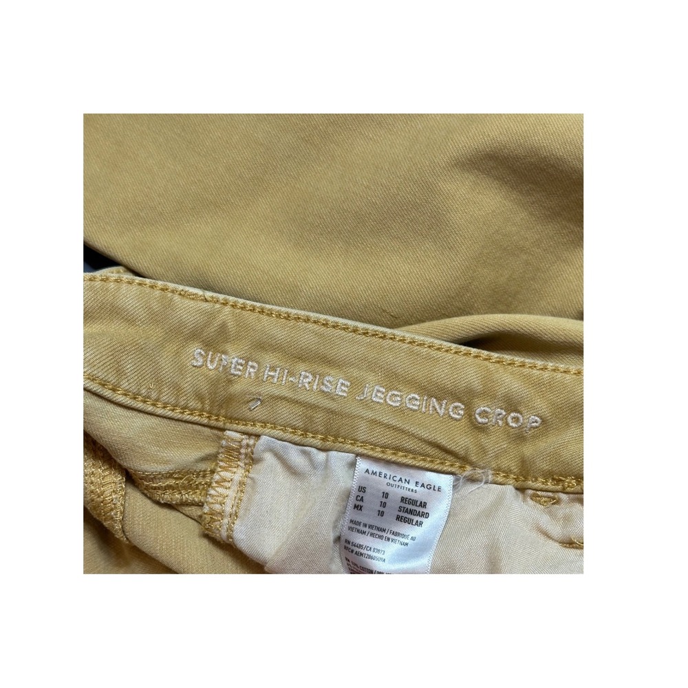 American Eagle Super Hi-Rise Jegging Crop Mustard Yellow Ne(x)t Level Stretch 10 - Picture 5 of 5
